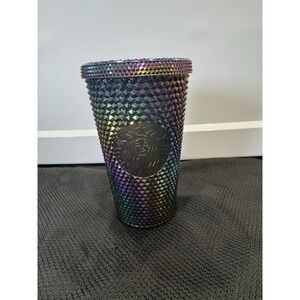 Starbucks Oil Slick Rainbow‎ Studded Tumbler 16oz. Grande Cold Cup 2023 NO STRAW